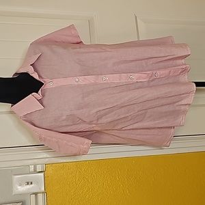 Cabi light weight pink strip short sleeve